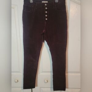 Levis 741 Womens High Rise Skinny Button Fly Corduroy Pants
